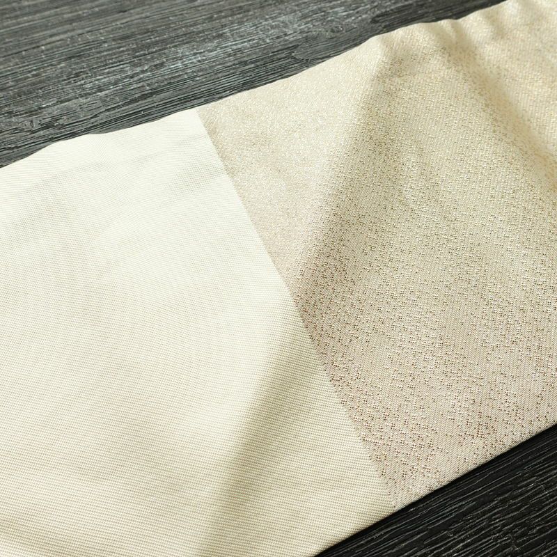 名古屋帯 太鼓柄 相良刺繍 正絹 花柄 名古屋仕立て なごや帯 リサイクル帯 帯 刺繍 クリーム_画像15