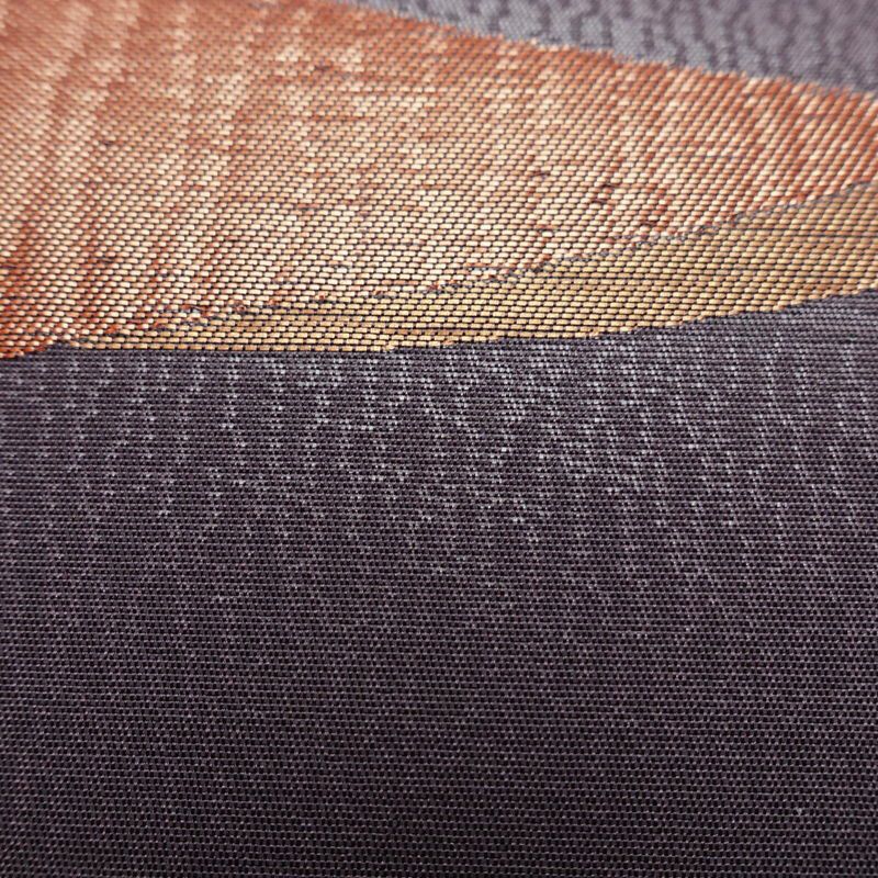 名古屋帯 六通柄 良品 正絹 幾何学柄・抽象柄 名古屋仕立て なごや帯 リサイクル帯 帯 紫・藤色_画像7