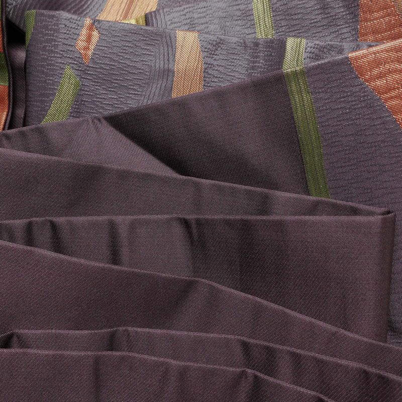 名古屋帯 六通柄 良品 正絹 幾何学柄・抽象柄 名古屋仕立て なごや帯 リサイクル帯 帯 紫・藤色_画像18