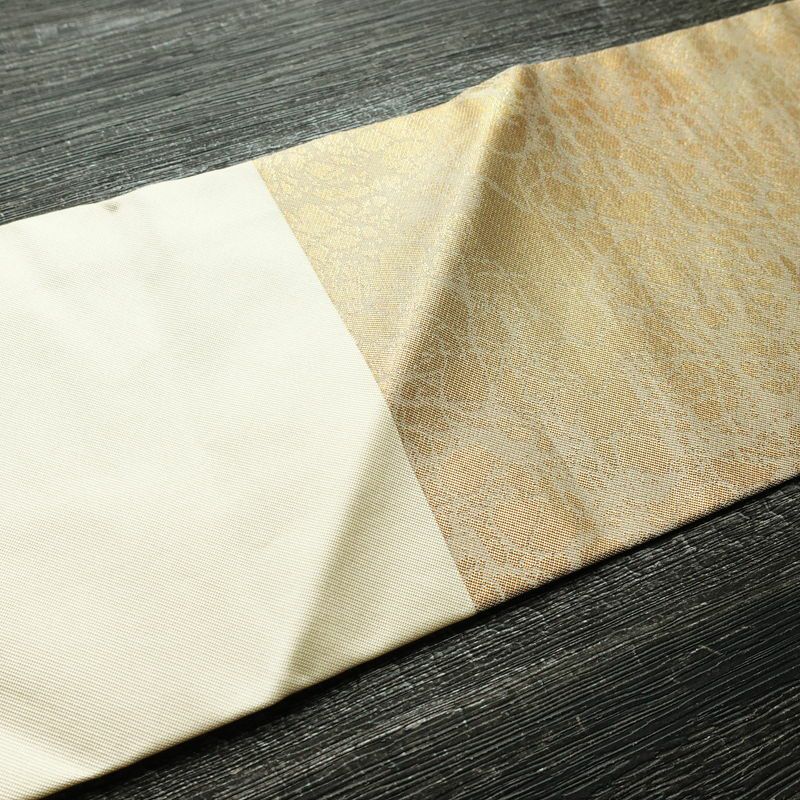 名古屋帯 太鼓柄 良品 正絹 花柄 名古屋仕立て なごや帯 リサイクル帯 帯 刺繍 引箔 銀駒刺繍 金・銀_画像14