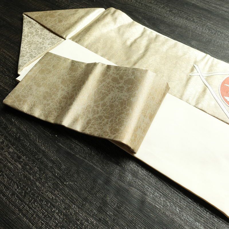 名古屋帯 太鼓柄 良品 正絹 花柄 名古屋仕立て なごや帯 リサイクル帯 帯 刺繍 引箔 銀駒刺繍 金・銀_画像21