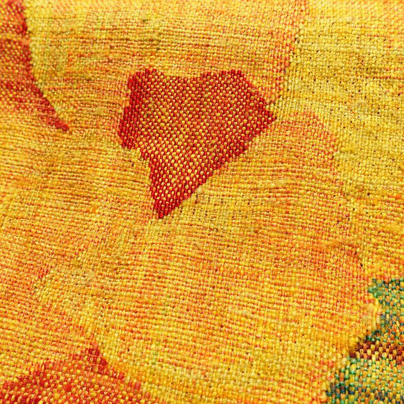 名古屋帯 太鼓柄 良品 正絹 花柄 名古屋仕立て なごや帯 リサイクル帯 帯 紬地 黄・黄土色_画像3