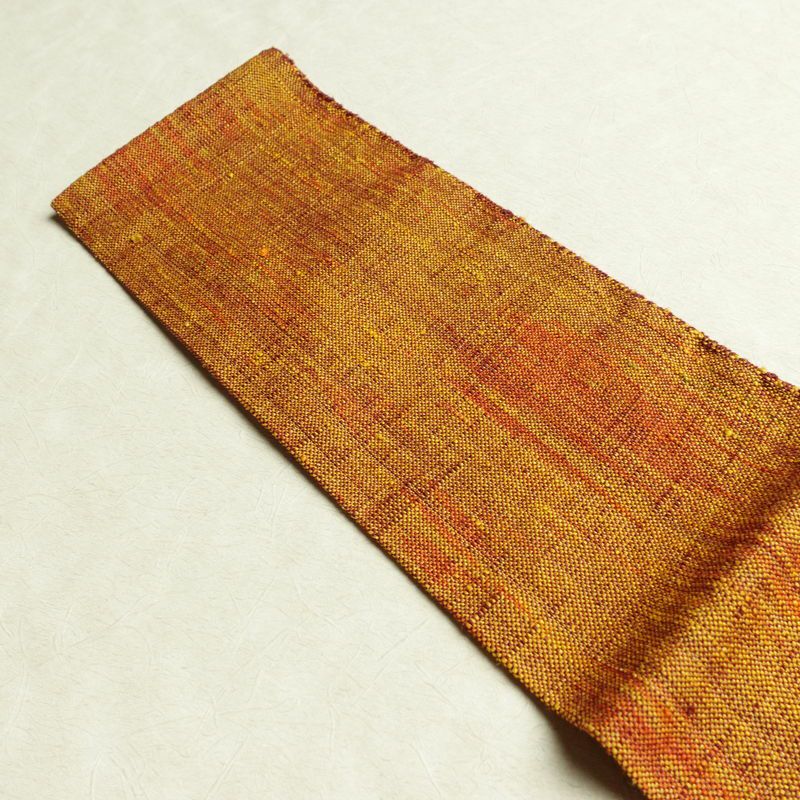名古屋帯 太鼓柄 良品 正絹 花柄 名古屋仕立て なごや帯 リサイクル帯 帯 紬地 黄・黄土色_画像16