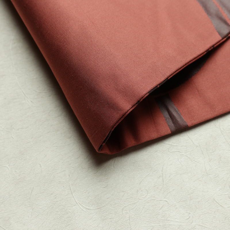 名古屋帯 六通柄 良品 正絹 古典柄 名古屋仕立て なごや帯 リサイクル帯 帯 モダン 小豆・エンジ_画像10