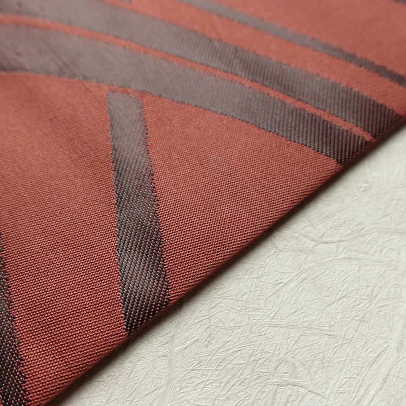 名古屋帯 六通柄 良品 正絹 古典柄 名古屋仕立て なごや帯 リサイクル帯 帯 モダン 小豆・エンジ_画像12
