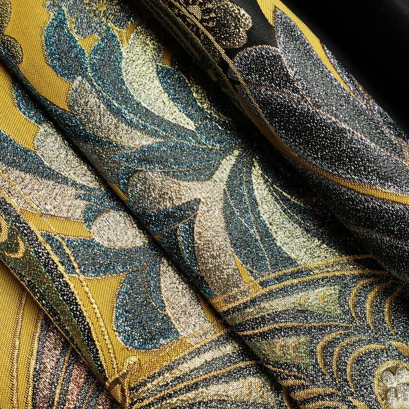 袋帯 六通柄 良品 振袖用 正絹 蝶・昆虫柄 リサイクル帯 帯 箔 成人式 二十歳 二十歳の集い パーティー 華やか 黒_画像21