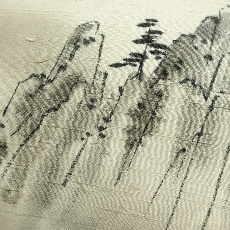 名古屋帯 太鼓柄 正絹 風景柄 名古屋仕立て なごや帯 リサイクル帯 帯 髭紬 シンプル クリーム_画像3