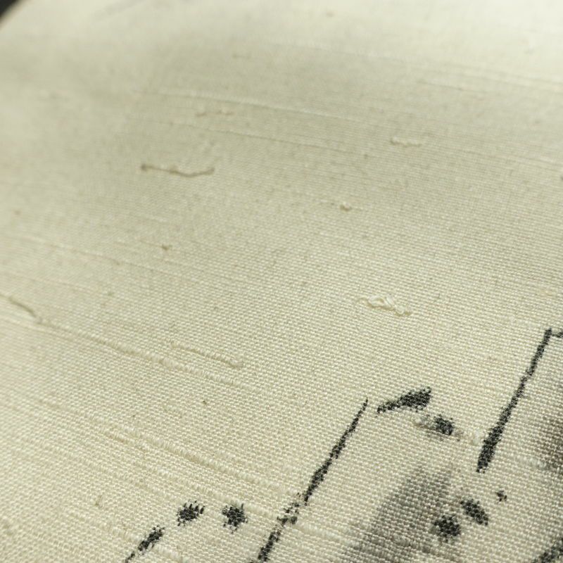 名古屋帯 太鼓柄 正絹 風景柄 名古屋仕立て なごや帯 リサイクル帯 帯 髭紬 シンプル クリーム_画像7