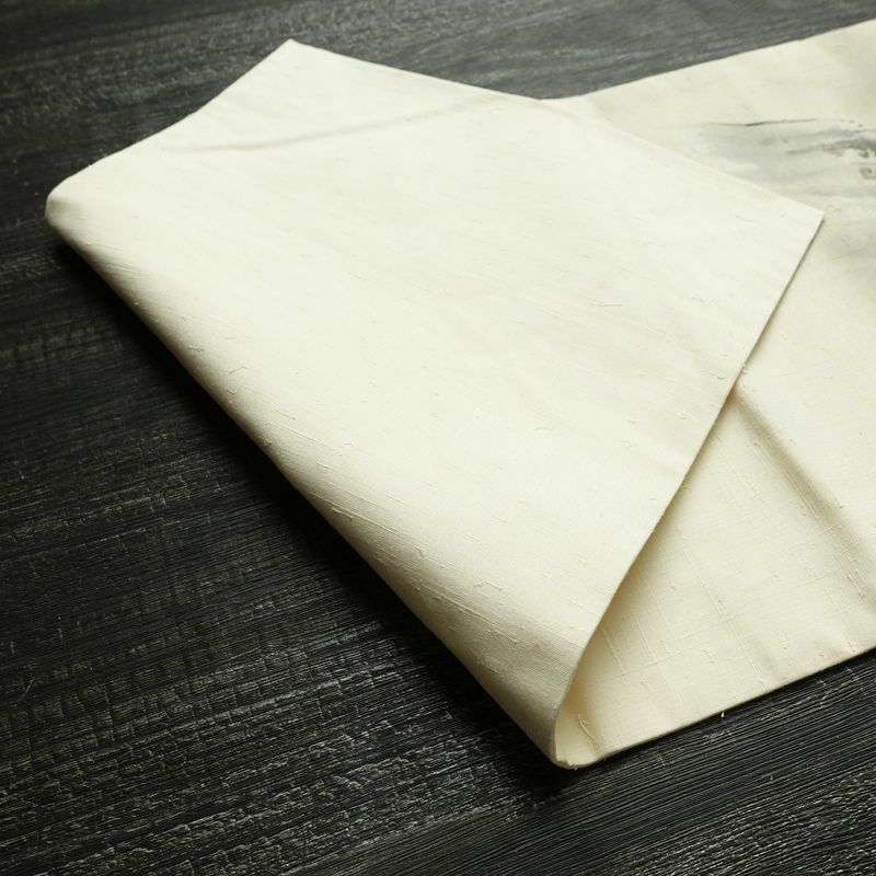 名古屋帯 太鼓柄 正絹 風景柄 名古屋仕立て なごや帯 リサイクル帯 帯 髭紬 シンプル クリーム_画像10