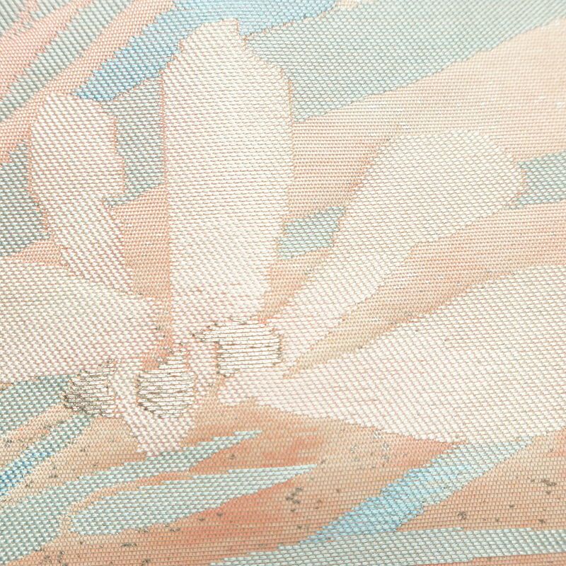 名古屋帯 太鼓柄 正絹 花柄 名古屋仕立て なごや帯 リサイクル帯 帯 金糸 ピンク_画像3