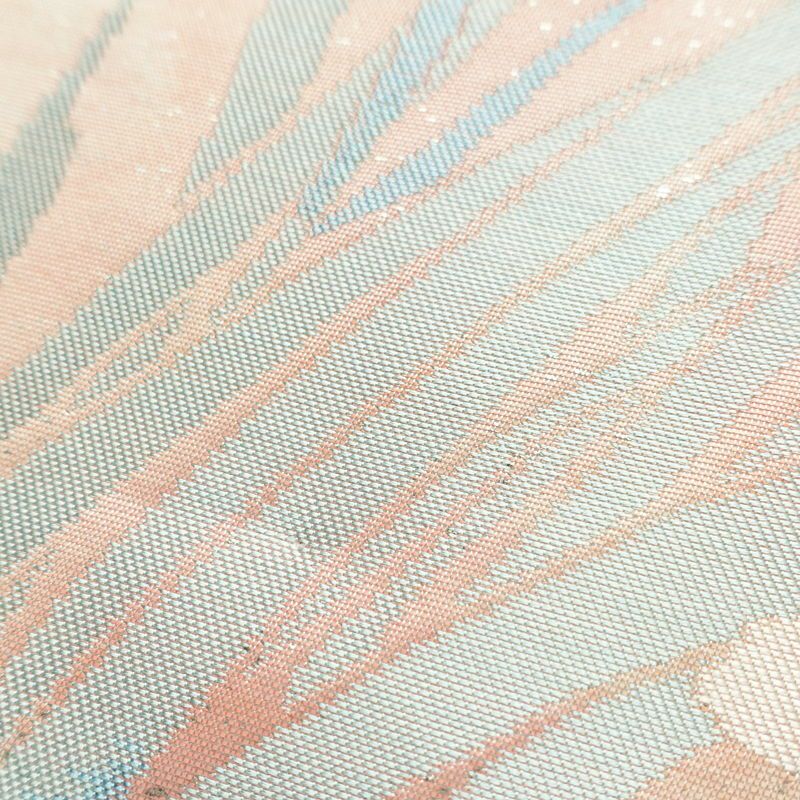 名古屋帯 太鼓柄 正絹 花柄 名古屋仕立て なごや帯 リサイクル帯 帯 金糸 ピンク_画像4