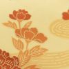 名古屋帯 太鼓柄 正絹 花柄 名古屋仕立て なごや帯 リサイクル帯 帯 黄・黄土色_画像4