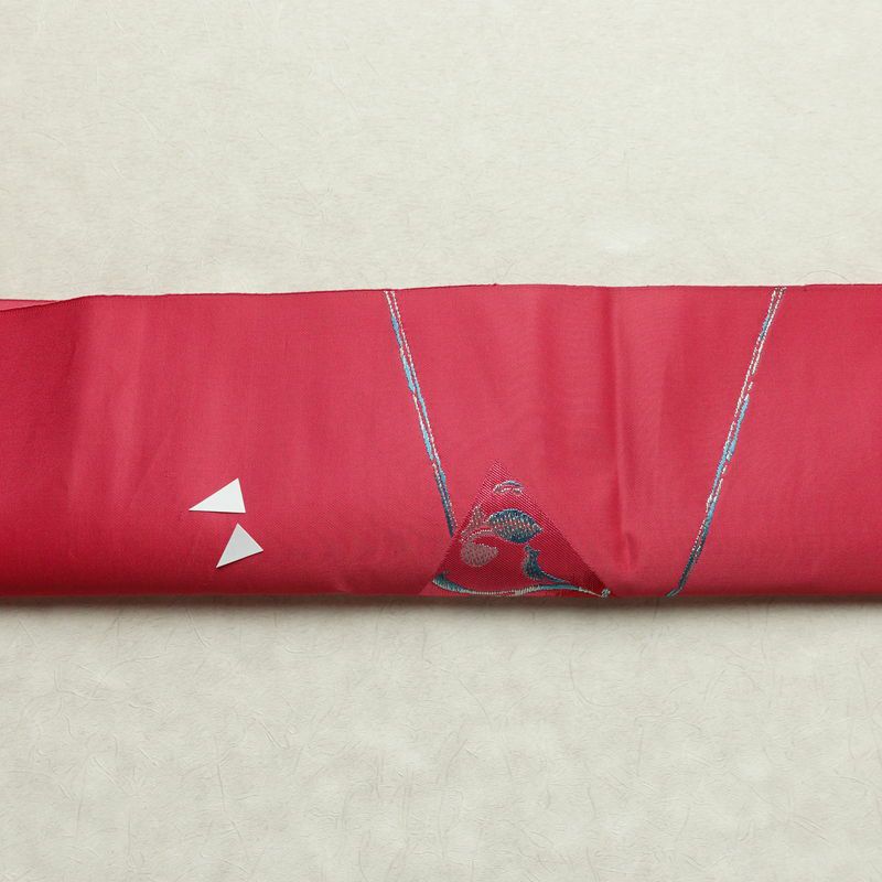 名古屋帯 太鼓柄 正絹 木の葉・植物柄 松葉仕立て なごや帯 リサイクル帯 帯 シンプル ピンク_画像15