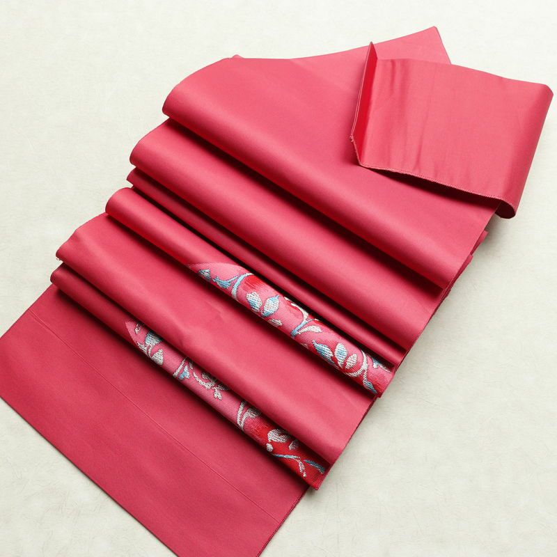 名古屋帯 太鼓柄 正絹 木の葉・植物柄 松葉仕立て なごや帯 リサイクル帯 帯 シンプル ピンク_画像20