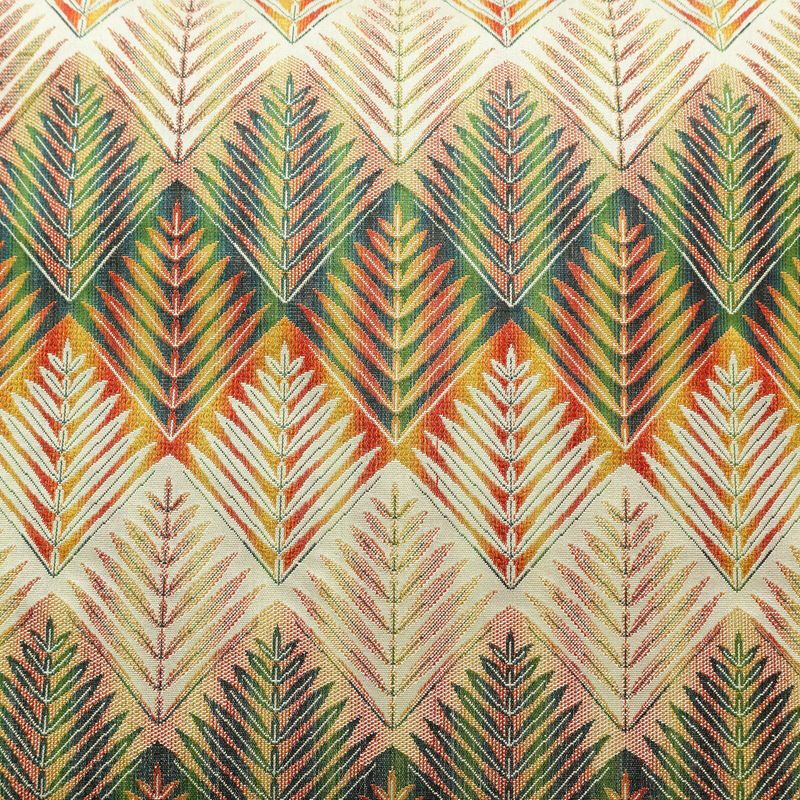 名古屋帯 全通柄 美品 正絹 木の葉・植物柄 名古屋仕立て なごや帯 リサイクル帯 帯 多色使い_画像2