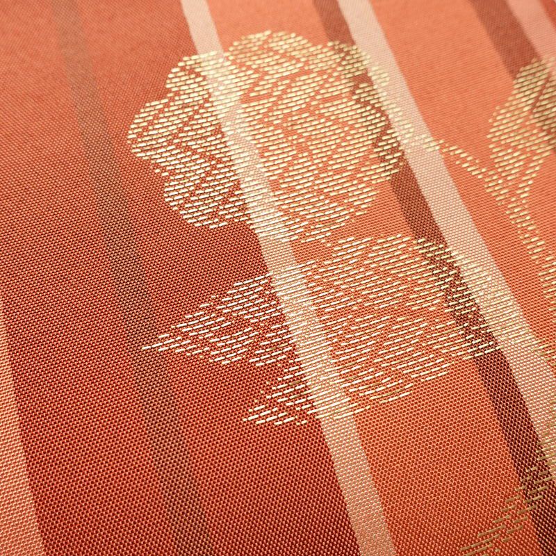 名古屋帯 六通柄 正絹 縞柄・線柄 名古屋仕立て なごや帯 リサイクル帯 帯 金糸 多色使い_画像3