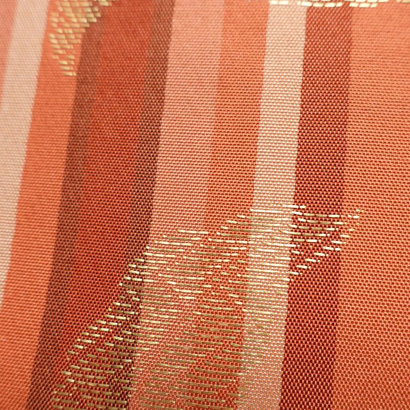 名古屋帯 六通柄 正絹 縞柄・線柄 名古屋仕立て なごや帯 リサイクル帯 帯 金糸 多色使い_画像6