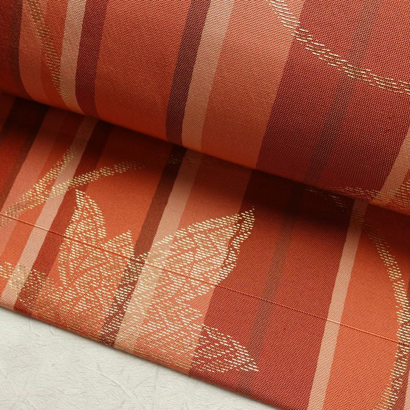 名古屋帯 六通柄 正絹 縞柄・線柄 名古屋仕立て なごや帯 リサイクル帯 帯 金糸 多色使い_画像7