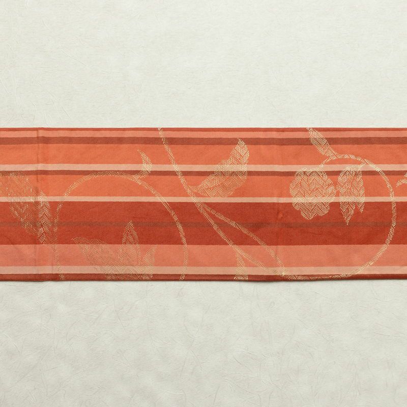 名古屋帯 六通柄 正絹 縞柄・線柄 名古屋仕立て なごや帯 リサイクル帯 帯 金糸 多色使い_画像14