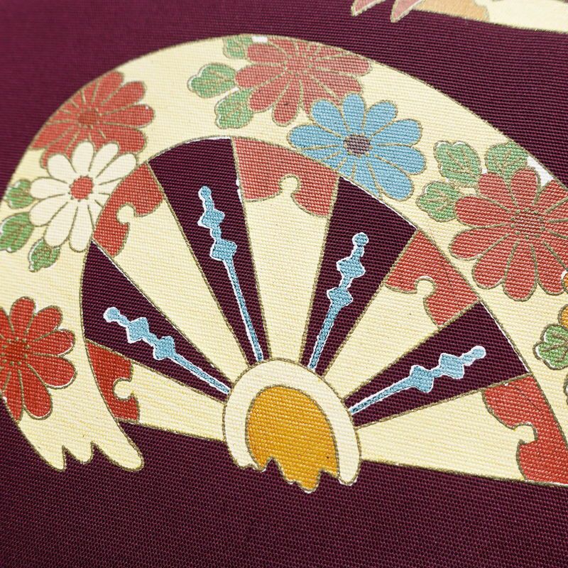 名古屋帯 太鼓柄 正絹 古典柄 名古屋仕立て 金彩 シンプル 紫・藤色_画像3