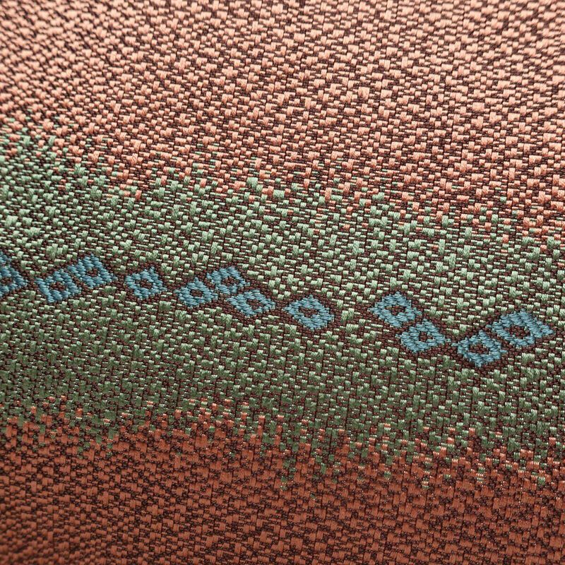 名古屋帯 六通柄 良品 正絹 幾何学柄・抽象柄 松葉仕立て なごや帯 リサイクル帯 帯 多色使い_画像3