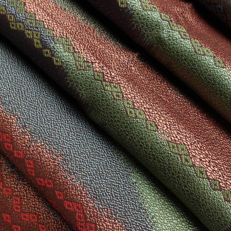 名古屋帯 六通柄 良品 正絹 幾何学柄・抽象柄 松葉仕立て なごや帯 リサイクル帯 帯 多色使い_画像20