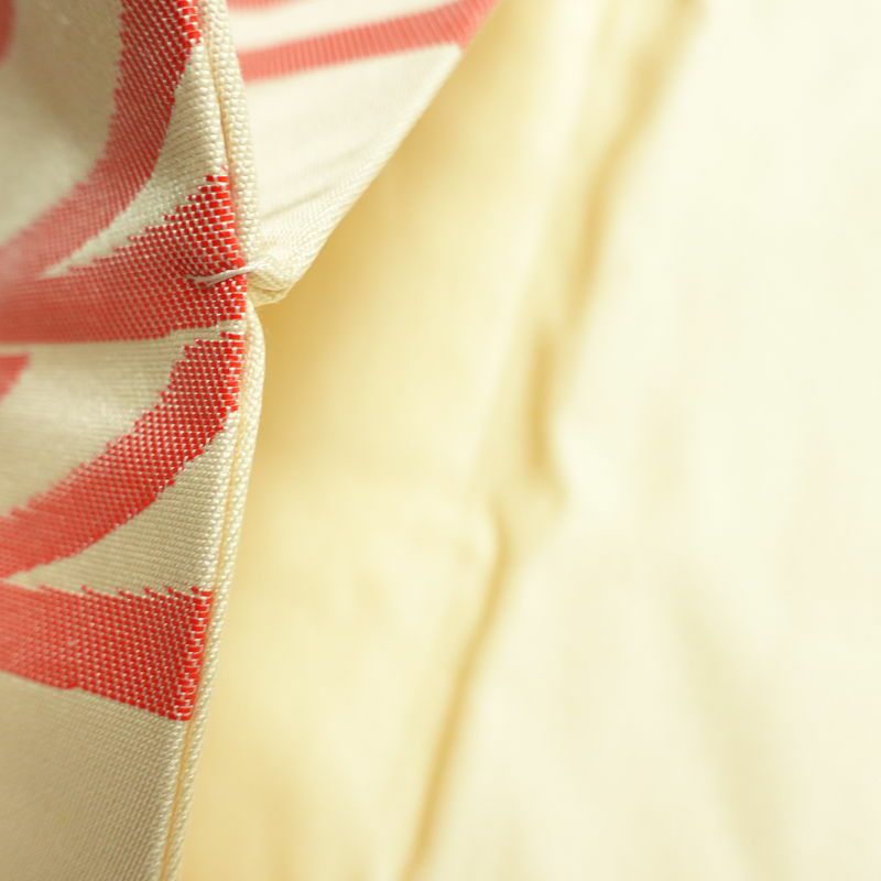 名古屋帯 六通柄 正絹 流水・波柄 名古屋仕立て なごや帯 リサイクル帯 帯 クリーム_画像20