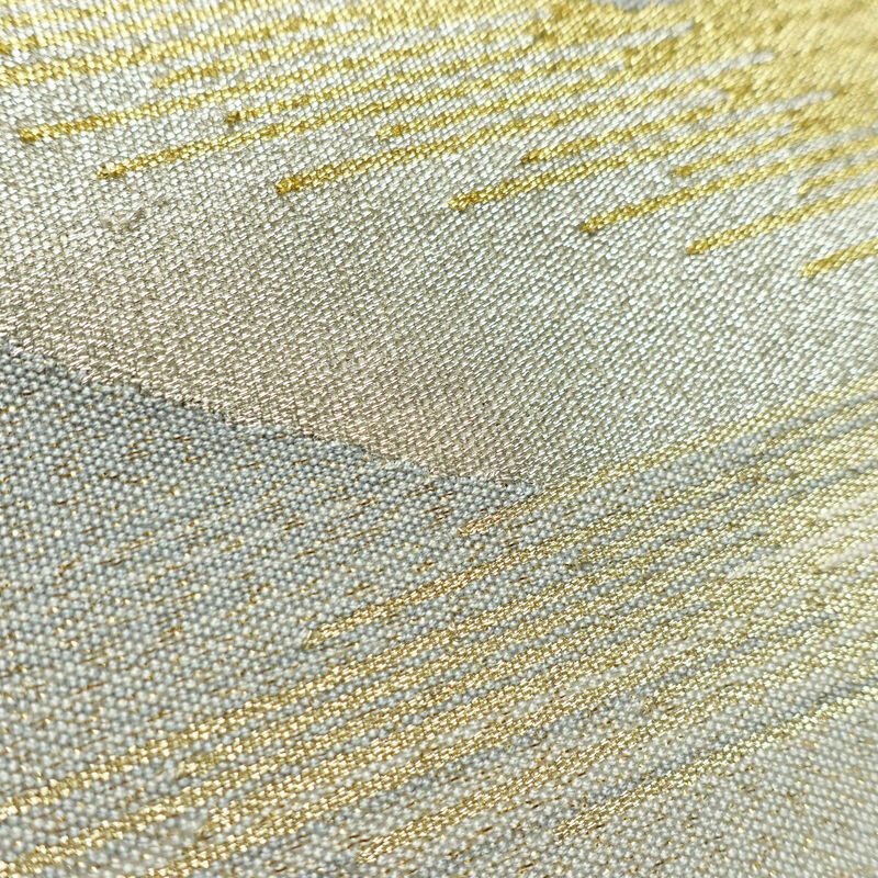 名古屋帯 太鼓柄 良品 正絹 風景柄 松葉仕立て なごや帯 リサイクル帯 帯 金糸 クリーム_画像5