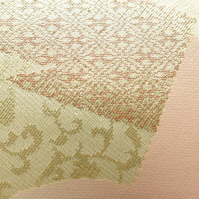 名古屋帯 太鼓柄 正絹 古典柄 名古屋仕立て なごや帯 リサイクル帯 帯 引箔 かんざし 簪 モダン シンプル ピンク_画像4