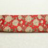 名古屋帯 全通柄 美品 正絹 花柄 松葉仕立て なごや帯 リサイクル帯 帯 菊 赤・朱_画像13