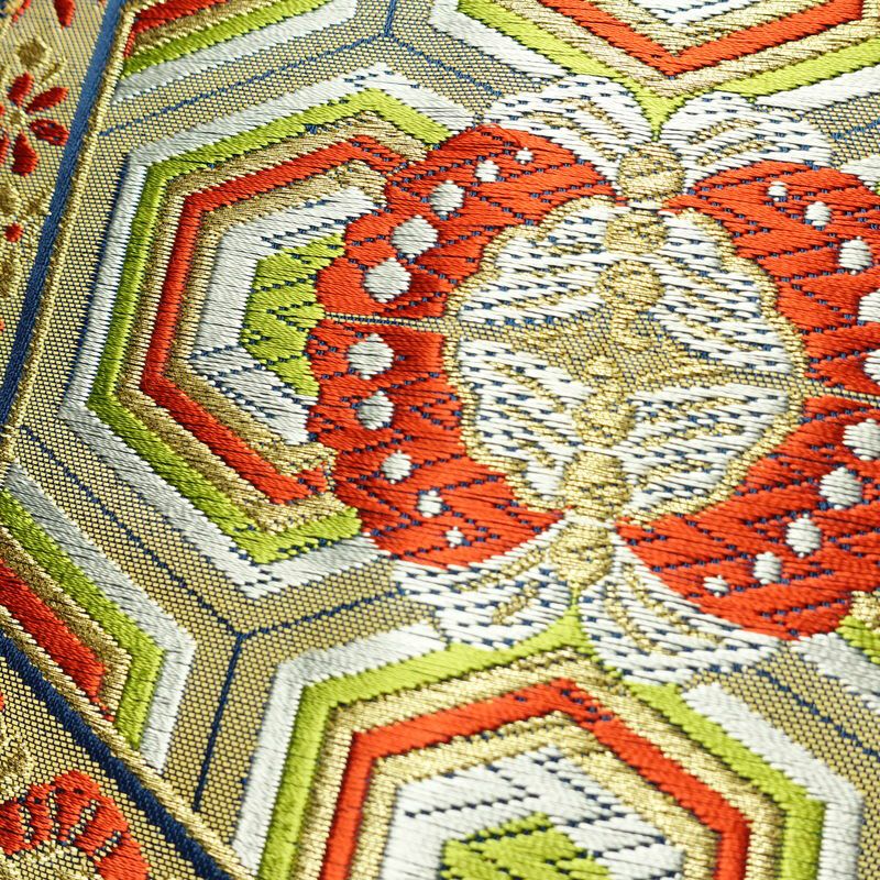 名古屋帯 太鼓柄 良品 ポリエステル 古典柄 名古屋仕立て なごや帯 リサイクル帯 帯 シンプル 青・紺_画像3