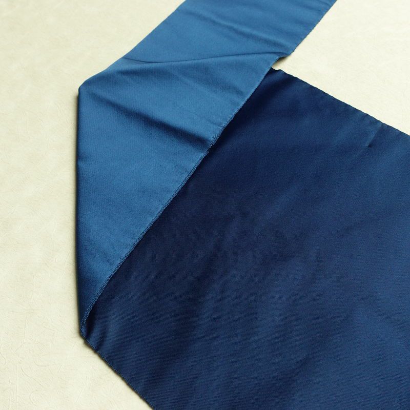 名古屋帯 太鼓柄 良品 ポリエステル 古典柄 名古屋仕立て なごや帯 リサイクル帯 帯 シンプル 青・紺_画像19