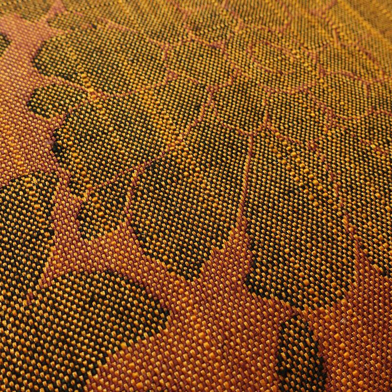 名古屋帯 六通柄 良品 正絹 木の葉・植物柄 名古屋仕立て なごや帯 リサイクル帯 帯 茶_画像3