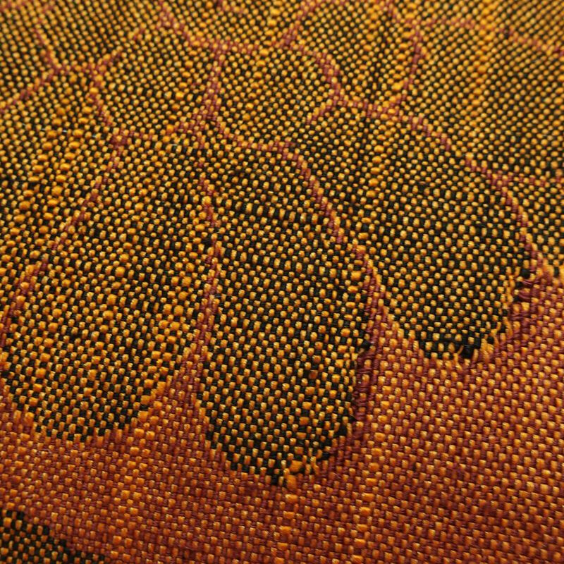 名古屋帯 六通柄 良品 正絹 木の葉・植物柄 名古屋仕立て なごや帯 リサイクル帯 帯 茶_画像4