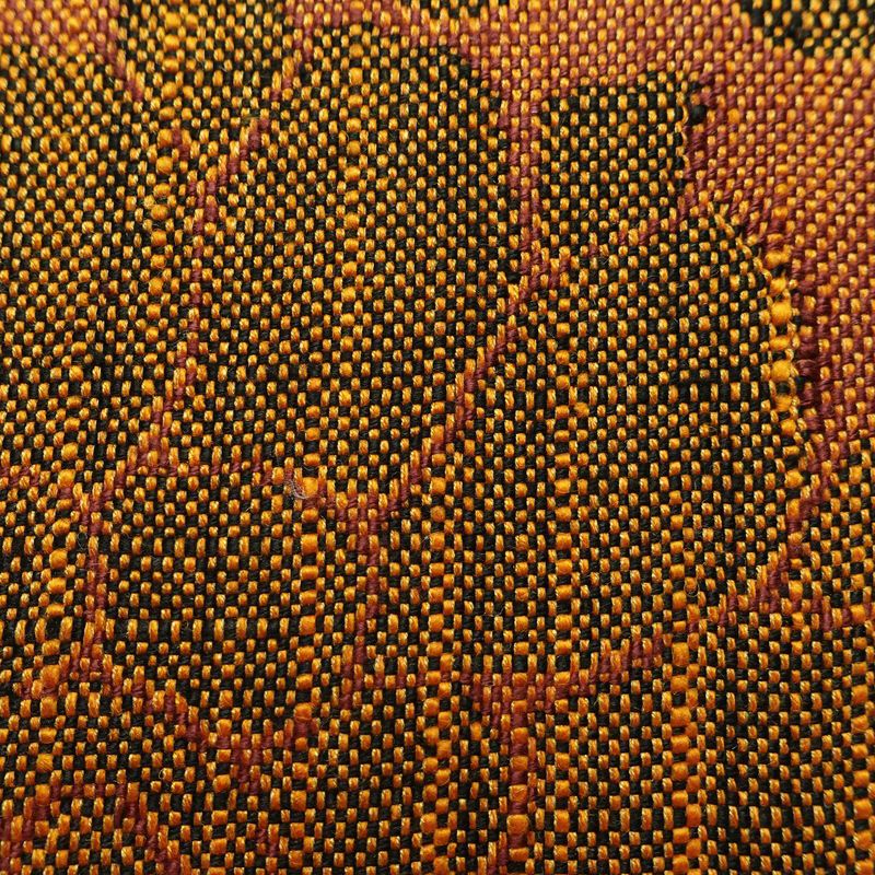 名古屋帯 六通柄 良品 正絹 木の葉・植物柄 名古屋仕立て なごや帯 リサイクル帯 帯 茶_画像5