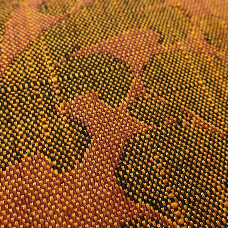 名古屋帯 六通柄 良品 正絹 木の葉・植物柄 名古屋仕立て なごや帯 リサイクル帯 帯 茶_画像6