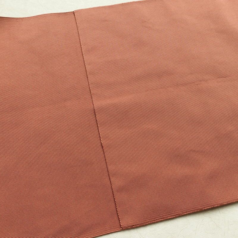 名古屋帯 太鼓柄 良品 落款入り 正絹 木の葉・植物柄 松葉仕立て なごや帯 リサイクル帯 帯 シンプル くすみピンク ピンク_画像17