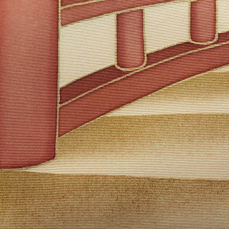 名古屋帯 太鼓柄 正絹 風景柄 名古屋仕立て なごや帯 リサイクル帯 帯 引箔 金彩 ベージュ_画像5