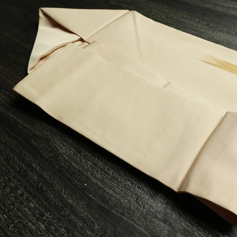 名古屋帯 太鼓柄 正絹 風景柄 名古屋仕立て なごや帯 リサイクル帯 帯 引箔 金彩 ベージュ_画像21