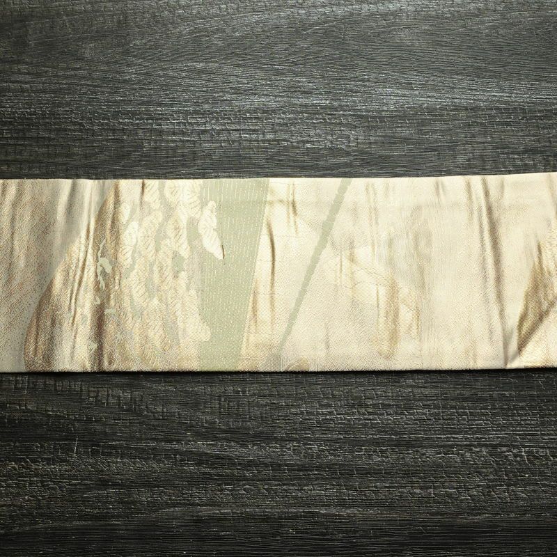 名古屋帯 六通柄 正絹 風景柄 名古屋仕立て なごや帯 リサイクル帯 帯 箔 引箔 金・銀_画像14