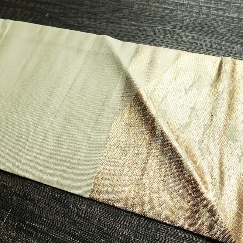 名古屋帯 六通柄 正絹 風景柄 名古屋仕立て なごや帯 リサイクル帯 帯 箔 引箔 金・銀_画像15