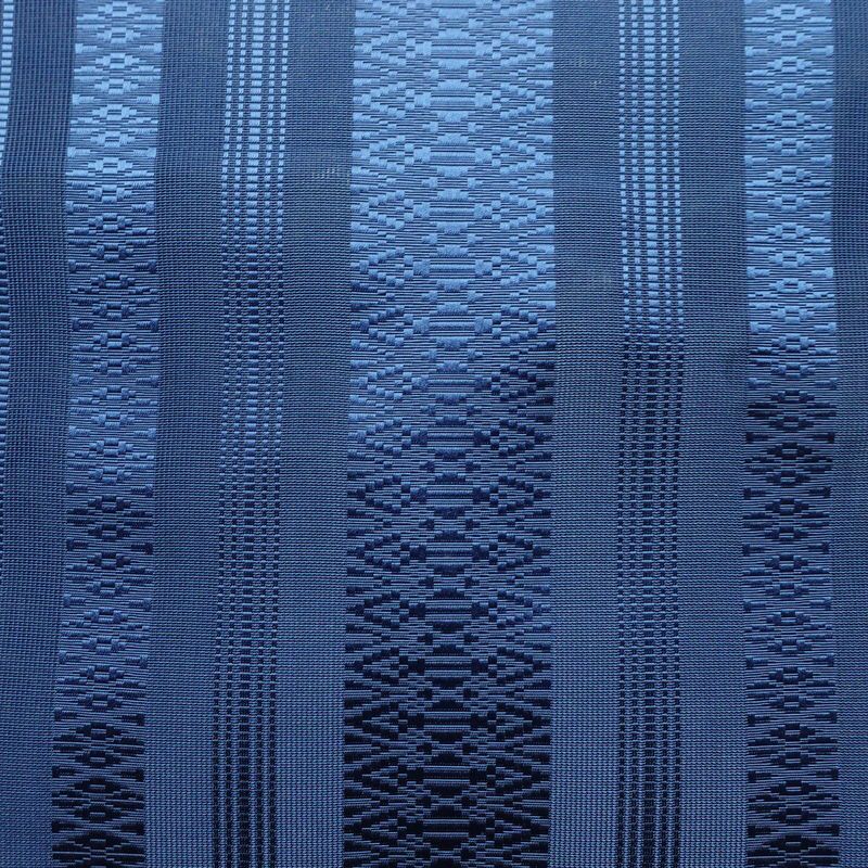 名古屋帯 全通柄 夏用 献上柄 正絹 縞柄・線柄 松葉仕立て リサイクル帯 帯 シンプル 青・紺_画像2