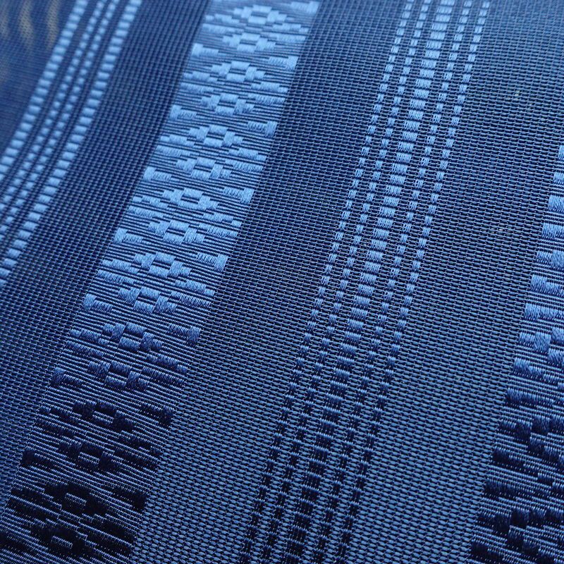 名古屋帯 全通柄 夏用 献上柄 正絹 縞柄・線柄 松葉仕立て リサイクル帯 帯 シンプル 青・紺_画像7