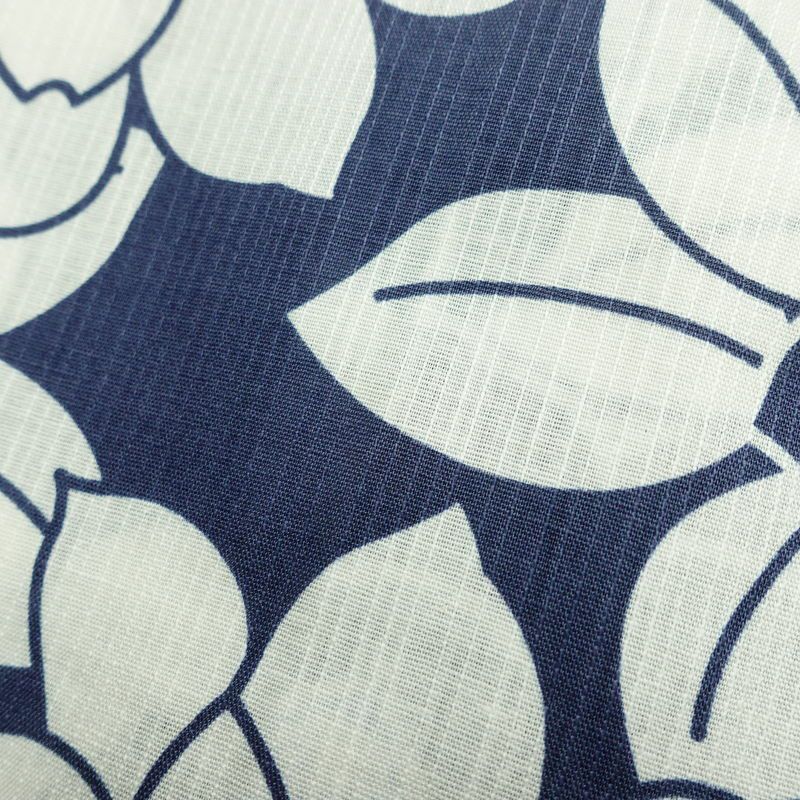 新品 浴衣 滝流れ織 国内染色 国内加工 女性用 綿 紺 花 しつけ糸付き 未使用品 ゆかた レトロ シック モダン_画像6