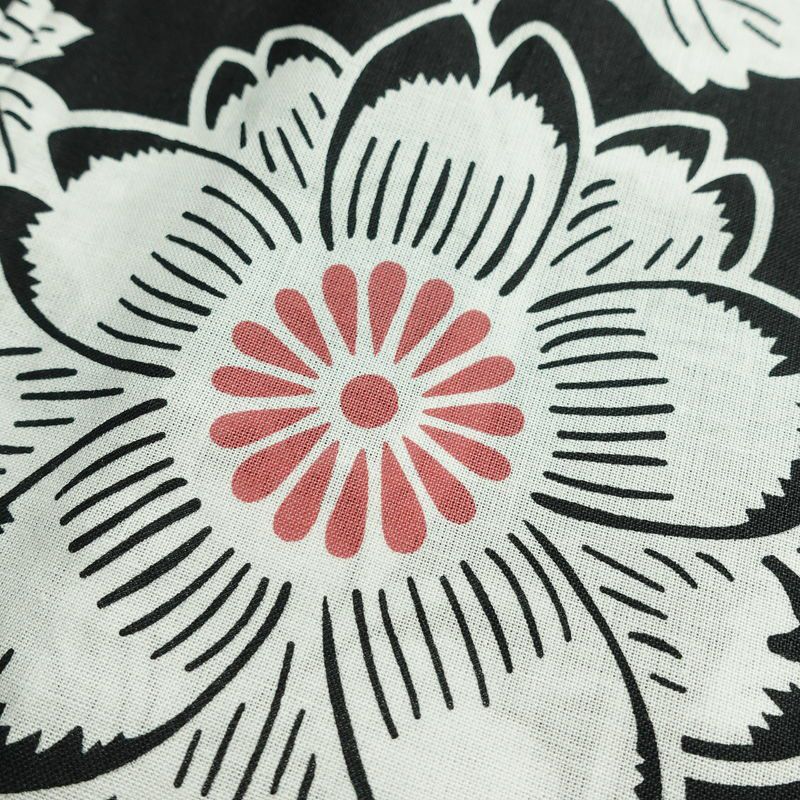 新品 浴衣 帯 2点セット 女性用 綿 平織 古典柄 浴衣 半幅帯 未使用品 唐草 黒_画像6