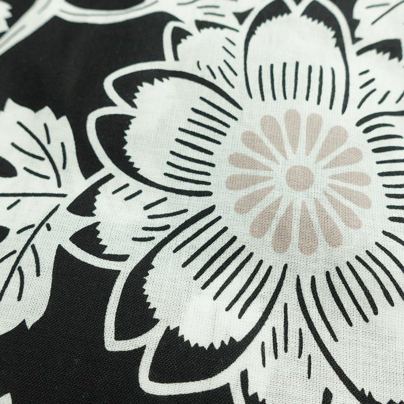 新品 浴衣 帯 2点セット 女性用 綿 平織 古典柄 浴衣 半幅帯 未使用品 唐草 黒_画像8