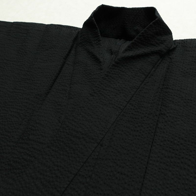 新品 男性用 浴衣 良品 綿 無地 単衣仕立て 身丈148cm 裄丈71.5cm 未使用品 黒_画像19