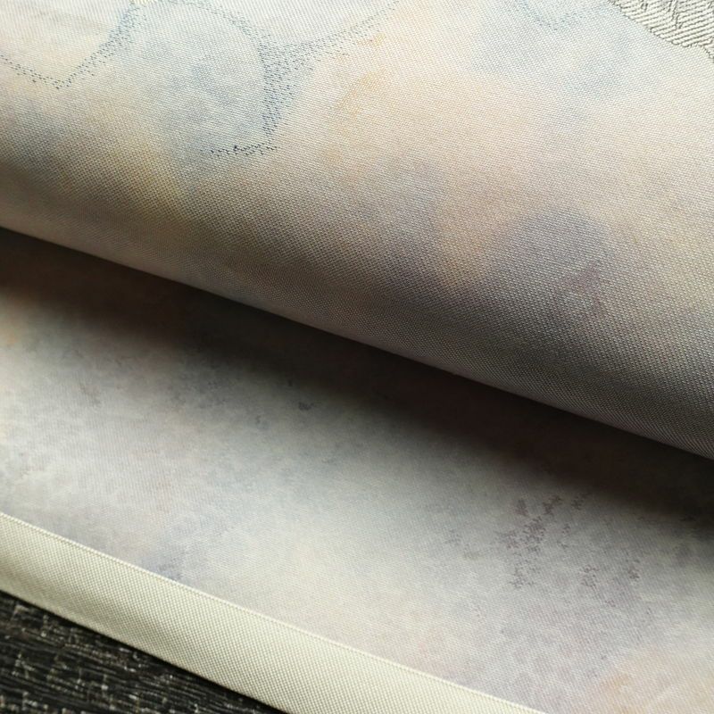 名古屋帯 太鼓柄 正絹 花柄 名古屋仕立て なごや帯 リサイクル帯 帯 シンプル 白_画像8