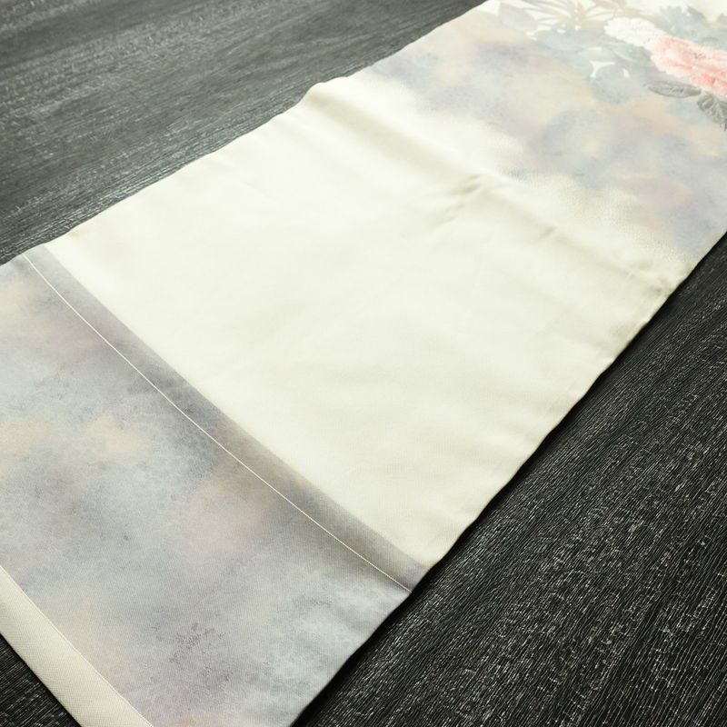 名古屋帯 太鼓柄 正絹 花柄 名古屋仕立て なごや帯 リサイクル帯 帯 シンプル 白_画像9