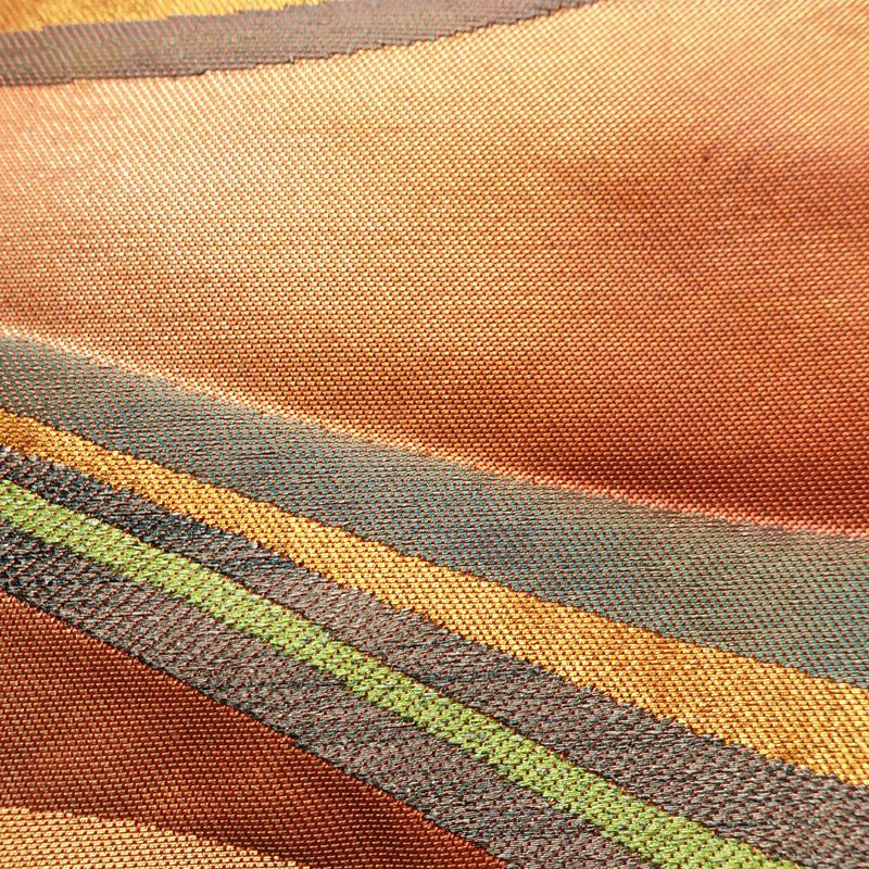 名古屋帯 太鼓柄 正絹 流水・波柄 名古屋仕立て なごや帯 リサイクル帯 帯 引箔 橙_画像4